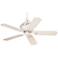 52" Casa Chic™ Rubbed White Ceiling Fan with Pull Chain