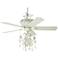 52" Casa Chic™ Rubbed White Finish Chandelier Ceiling Fan