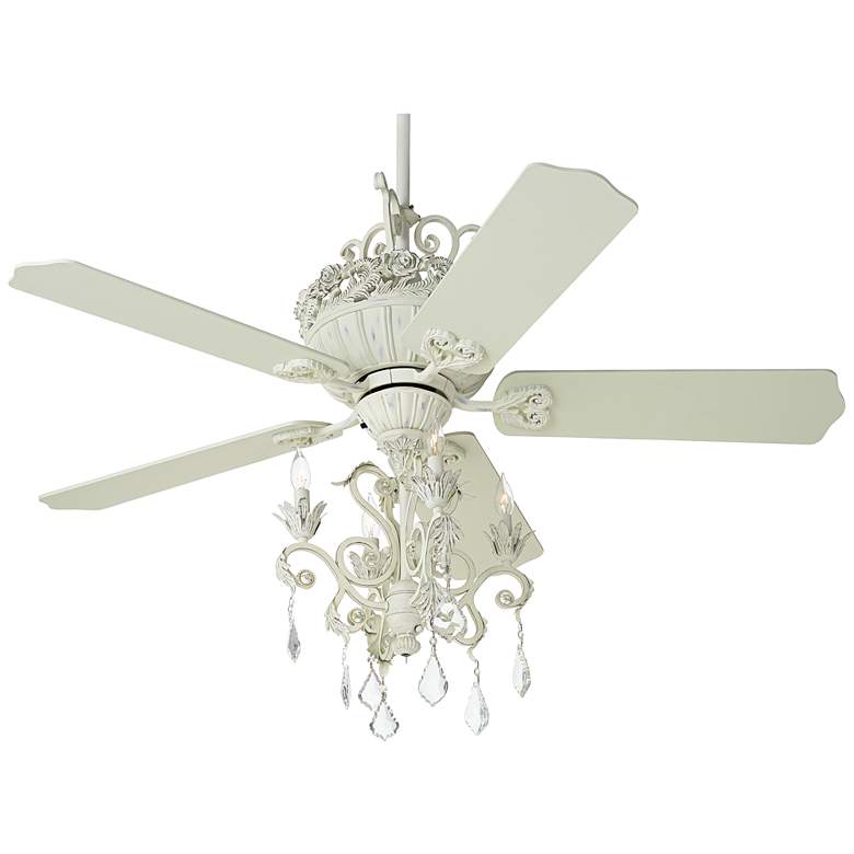52&quot; Casa Chic&#8482; Rubbed White Finish Chandelier Ceiling Fan more views