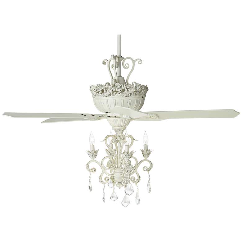 52&quot; Casa Chic&#8482; Rubbed White Finish Chandelier Ceiling Fan more views