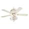 52" Casa Chic Rubbed White Finish Pull Chain Fandelier Ceiling Fan