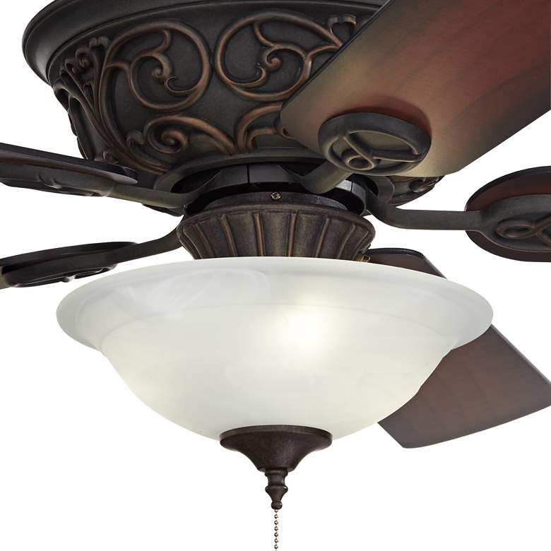 Image 3 52" Casa Contessa™ Bronze Alabaster LED Pull Chain Ceiling Fan more views