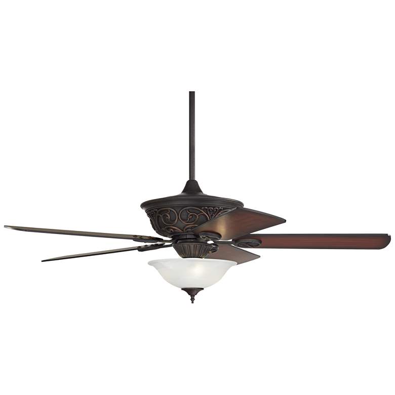 Image 6 52" Casa Contessa™ Bronze Alabaster LED Pull Chain Ceiling Fan more views