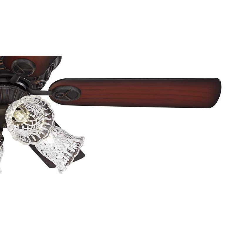 Image 4 52" Casa Contessa™ Bronze Clear Glass LED Pull Chain Ceiling Fan more views