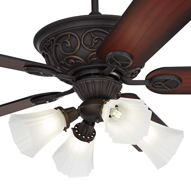 Image 3 52" Casa Contessa™ Bronze LED Ceiling Fan with Pull Chain more views