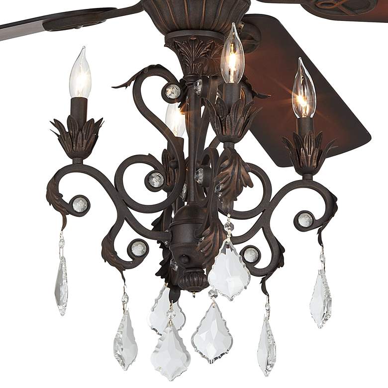 Image 3 52" Casa Contessa Bronze LED Chandelier Pull Chain Ceiling Fan more views