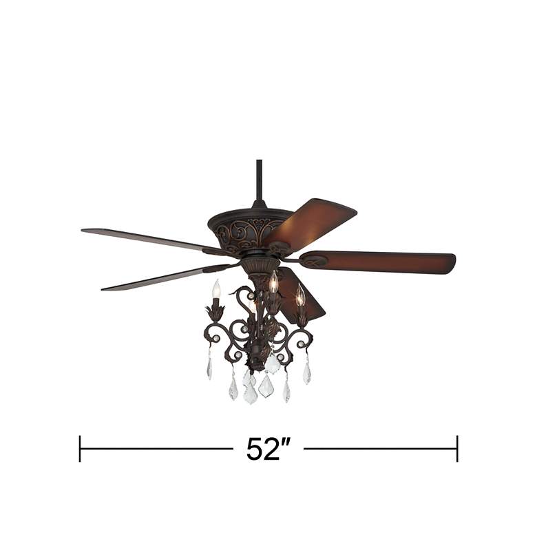 Image 4 52" Casa Contessa Bronze LED Chandelier Pull Chain Ceiling Fan more views