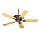 52" Casa Contessa Bronze Light Oak Ceiling Fan with Pull Chain