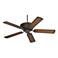 52" Casa Contessa Bronze Teak Finish Ceiling Fan with Pull Chain