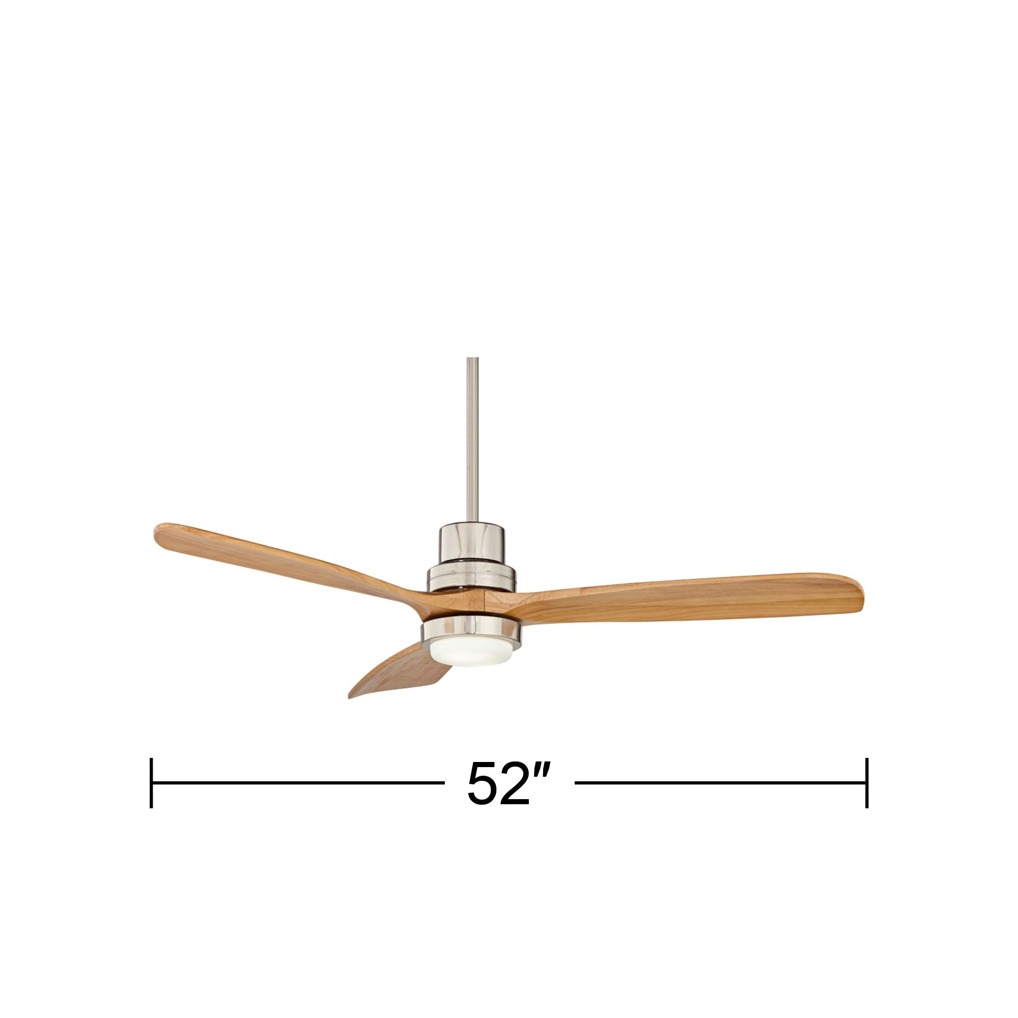 52" Casa Delta DC Brushed Nickel CCT LED Ceiling Fan with Remote in scene