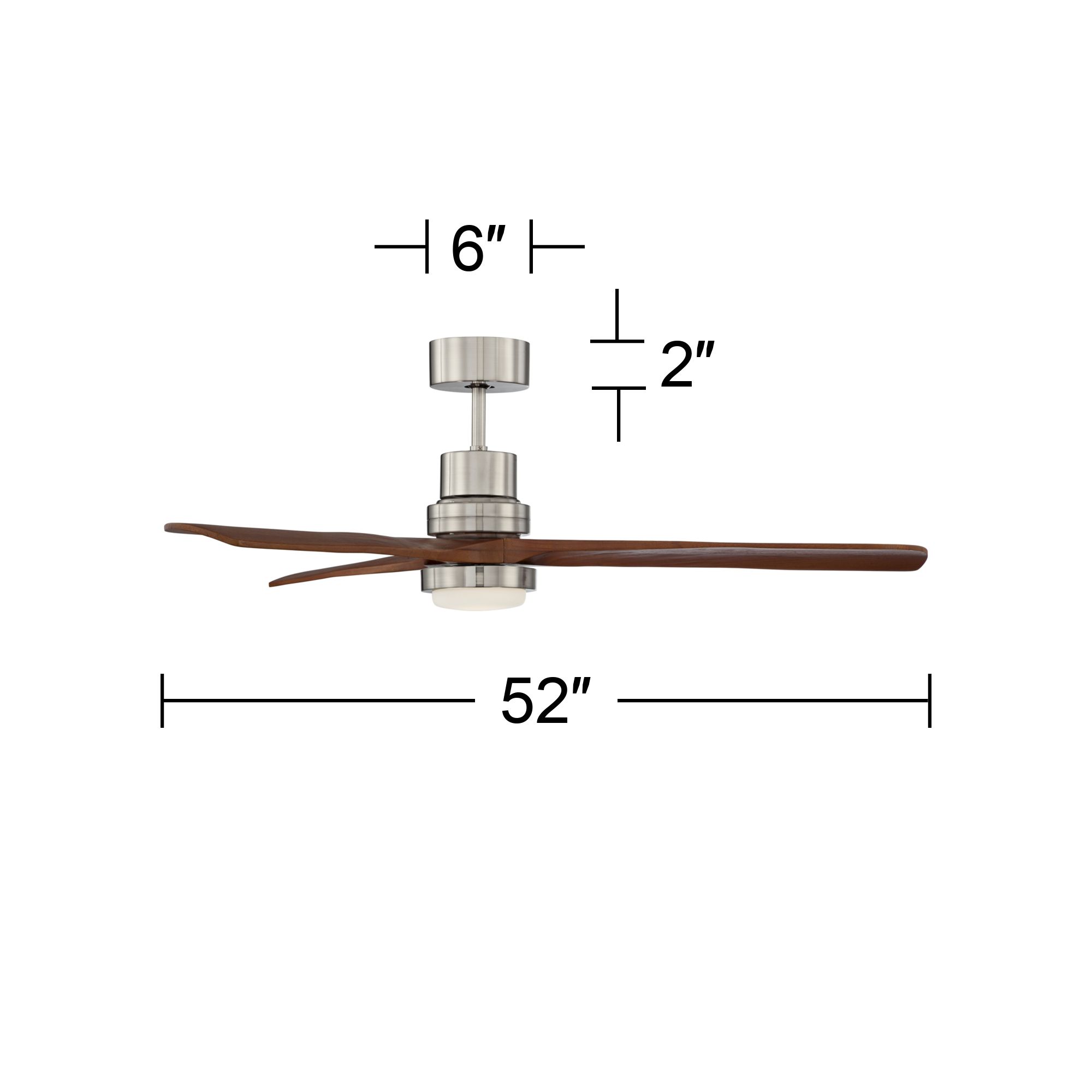 52" Casa Delta DC Brushed Nickel CCT LED Ceiling Fan with Remote in scene