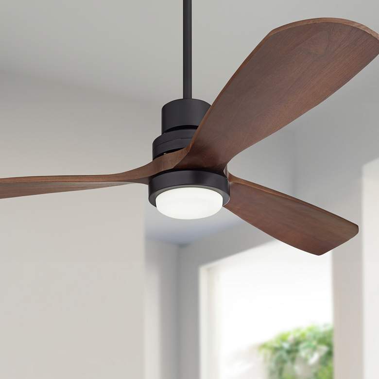 Image 1 52" Casa Delta DC Dark Walnut Outdoor CCT LED Ceiling Fan with Remote