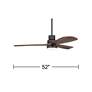52" Casa Delta DC Dark Walnut Outdoor CCT LED Ceiling Fan with Remote