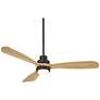 3_52" Casa Delta DC Matte Black Outdoor CCT LED Ceiling Fan with Remote