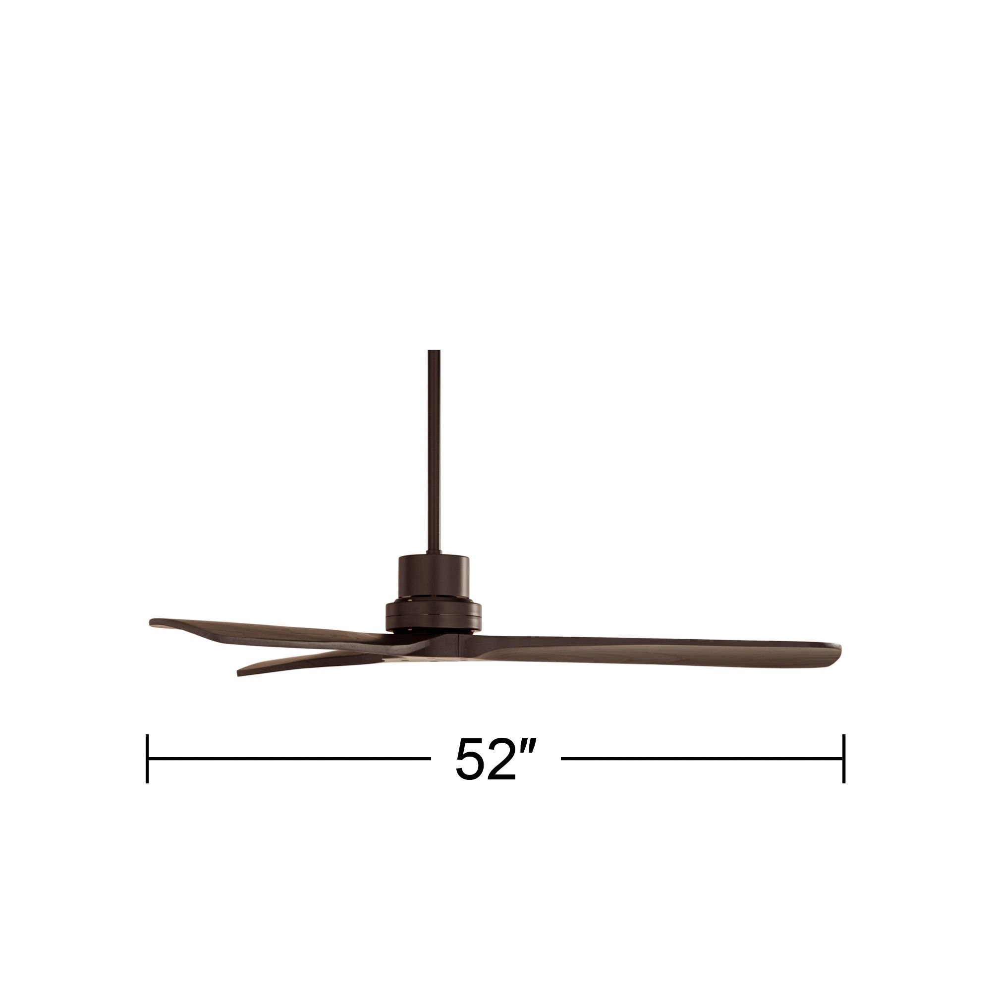 52" Casa Delta DC Matte Black Outdoor Ceiling Fan with Remote