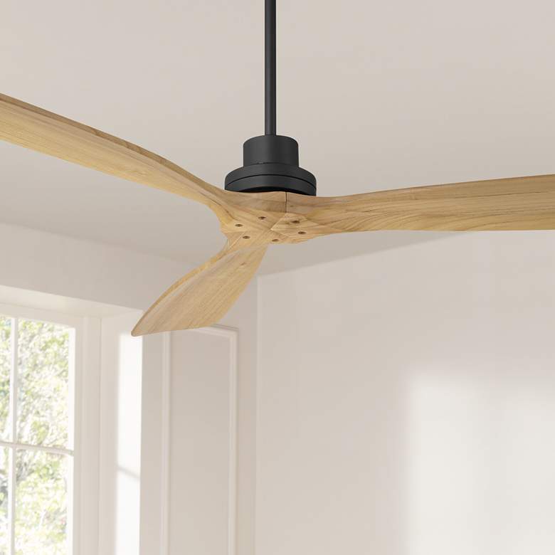 Image 1 52" Casa Delta DC Matte Black Outdoor Ceiling Fan with Remote