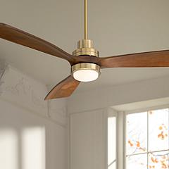 52" Casa Delta DC Soft Brass CCT LED Ceiling Fan with Remote | www.lampsplus.com