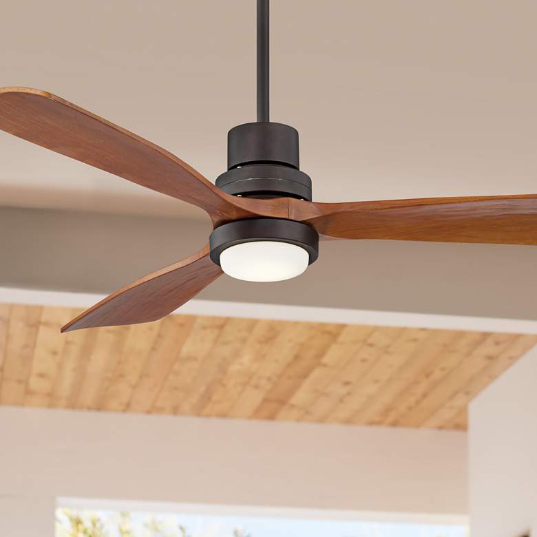 Image 1 52" Casa Delta-Wing AC Bronze Damp Outdoor LED Ceiling Fan with Remote