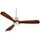 52" Casa Delta-Wing Brushed Nickel LED Ceiling Fan with Remote Control