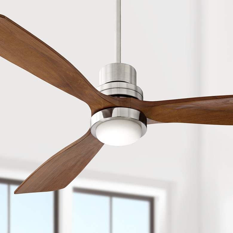 Image 1 52 inch Casa Delta-Wing Brushed Nickel LED Ceiling Fan with Remote Control