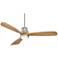 52" Casa Delta-Wing Brushed Nickel Natural LED Fan with Remote Control