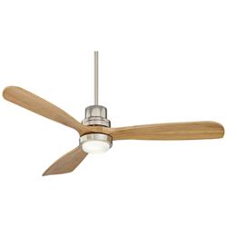 52&quot; Casa Delta-Wing Brushed Nickel Natural LED Fan with Remote Control
