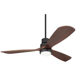 52&quot; Casa Delta-Wing Dark Walnut Damp LED Ceiling Fan with Remote