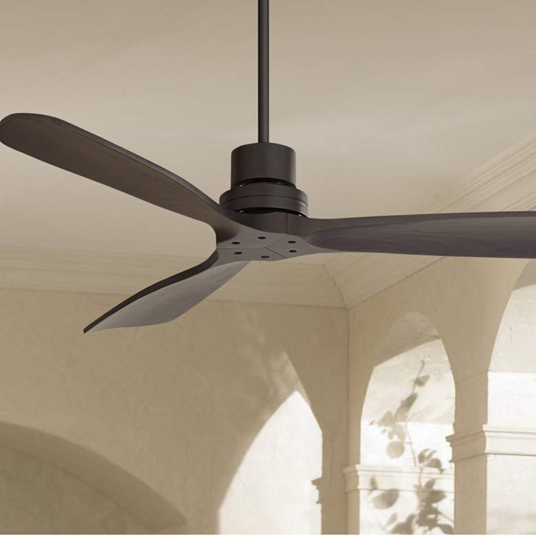 Image 1 52 inch Casa Delta-Wing Matte Black Damp Rated Ceiling Fan with Remote