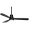 52" Casa Delta-Wing Matte Black Outdoor LED Ceiling Fan with Remote