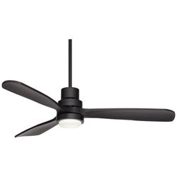 52&quot; Casa Delta-Wing Matte Black Outdoor LED Ceiling Fan with Remote