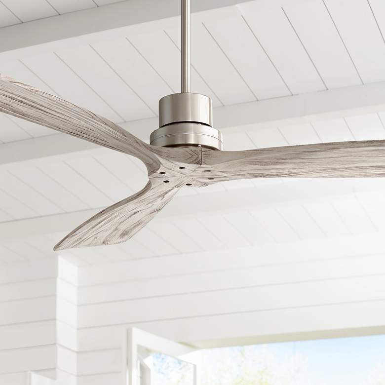 Image 1 52" Casa Delta-Wing Nickel and Gray Rustic Ceiling Fan with Remote