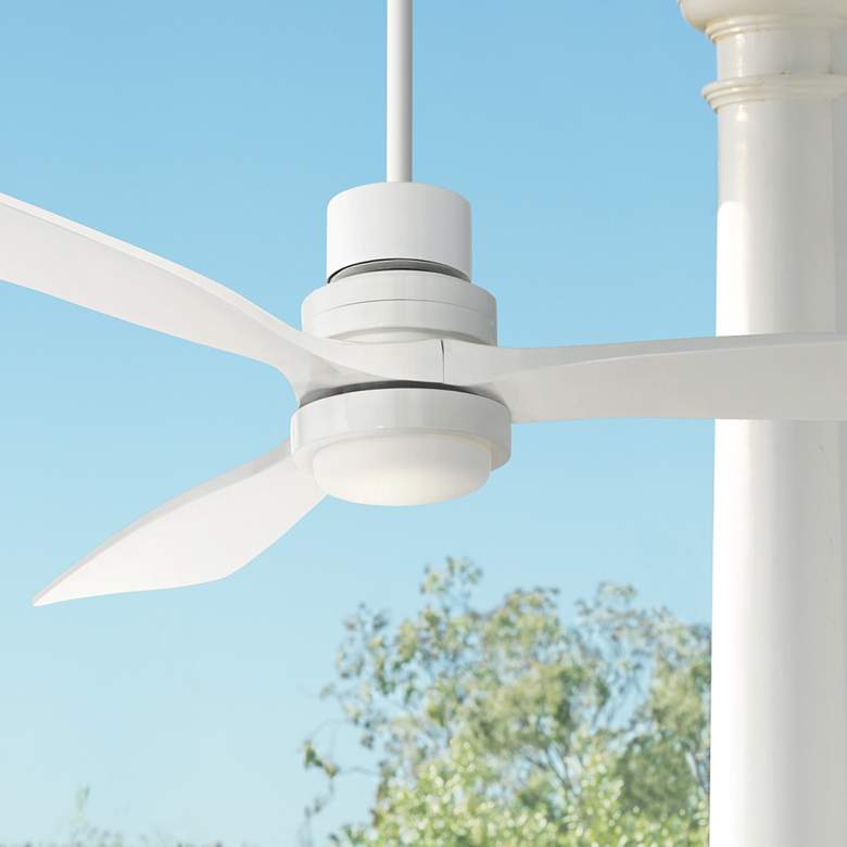 Image 1 52 inch Casa Delta-Wing White Outdoor LED Ceiling Fan with Remote