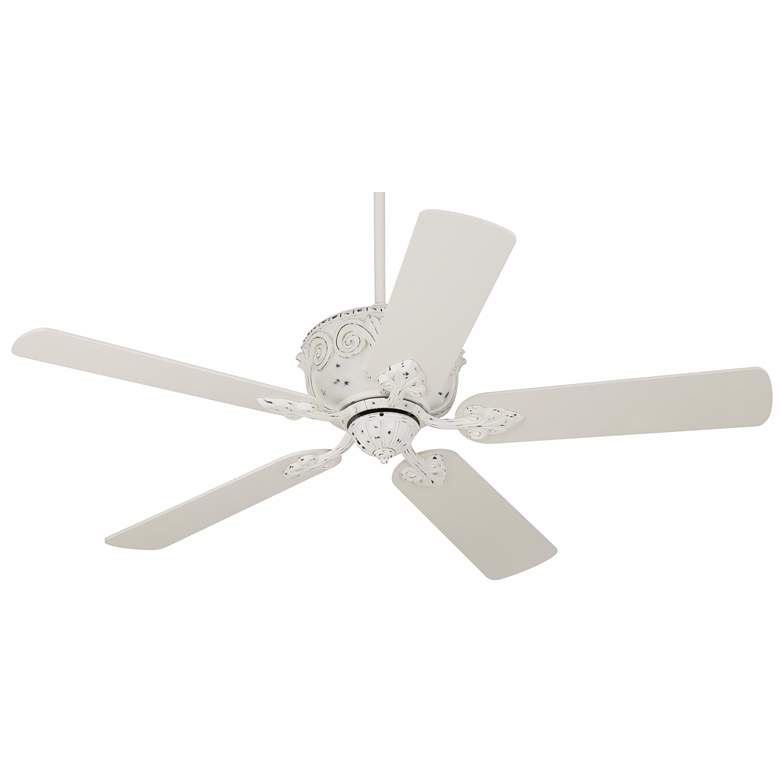 52&quot; Casa Deville Antique Rubbed White Ceiling Fan with Pull Chain