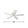 52" Casa Deville Antique Rubbed White Ceiling Fan with Pull Chain