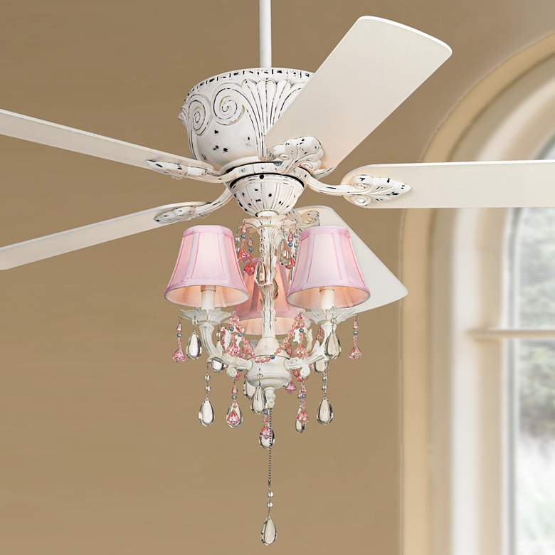 Image 1 52" Casa Deville Pretty in Pink Pull Chain Ceiling Fan
