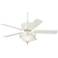 52" Casa Deville™ Rubbed White Ceiling Fan with Light