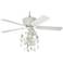 52" Casa Deville Rubbed White Chandelier Ceiling Fan with Pull Chain