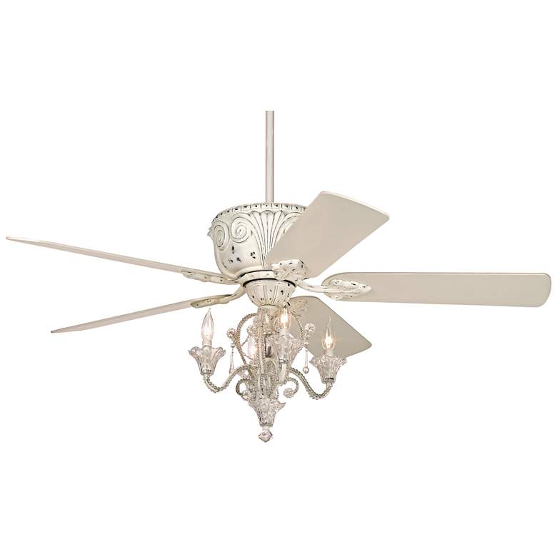 52&quot; Casa Deville White Ceiling Fan with Pull Chain LED Kit