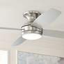 52" Casa Elite Brushed Nickel LED Hugger Ceiling Fan with Remote