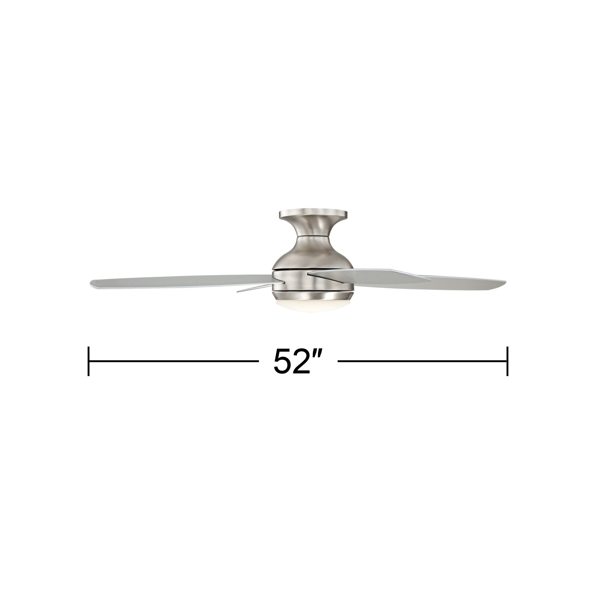 52 casa elite brushed nickel led hugger ceiling fan