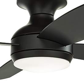 Image3 of 52" Casa Elite Matte Black LED Hugger Ceiling Fan with Remote Control more views