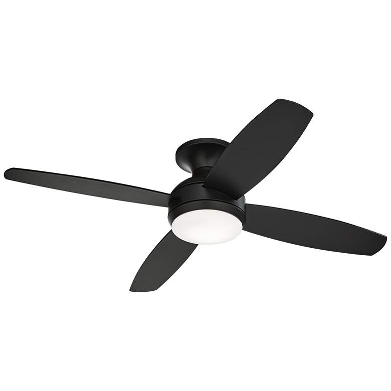 Image 7 52" Casa Elite Matte Black LED Hugger Ceiling Fan with Remote Control more views