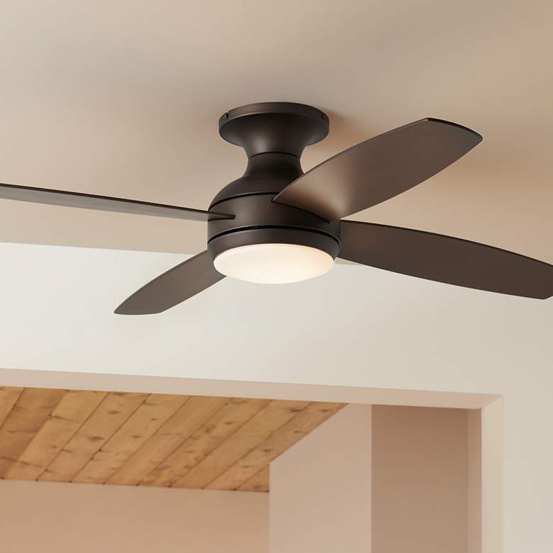 Image 1 52 inch Casa Elite Oil-Rubbed Bronze LED Hugger Ceiling Fan with Remote