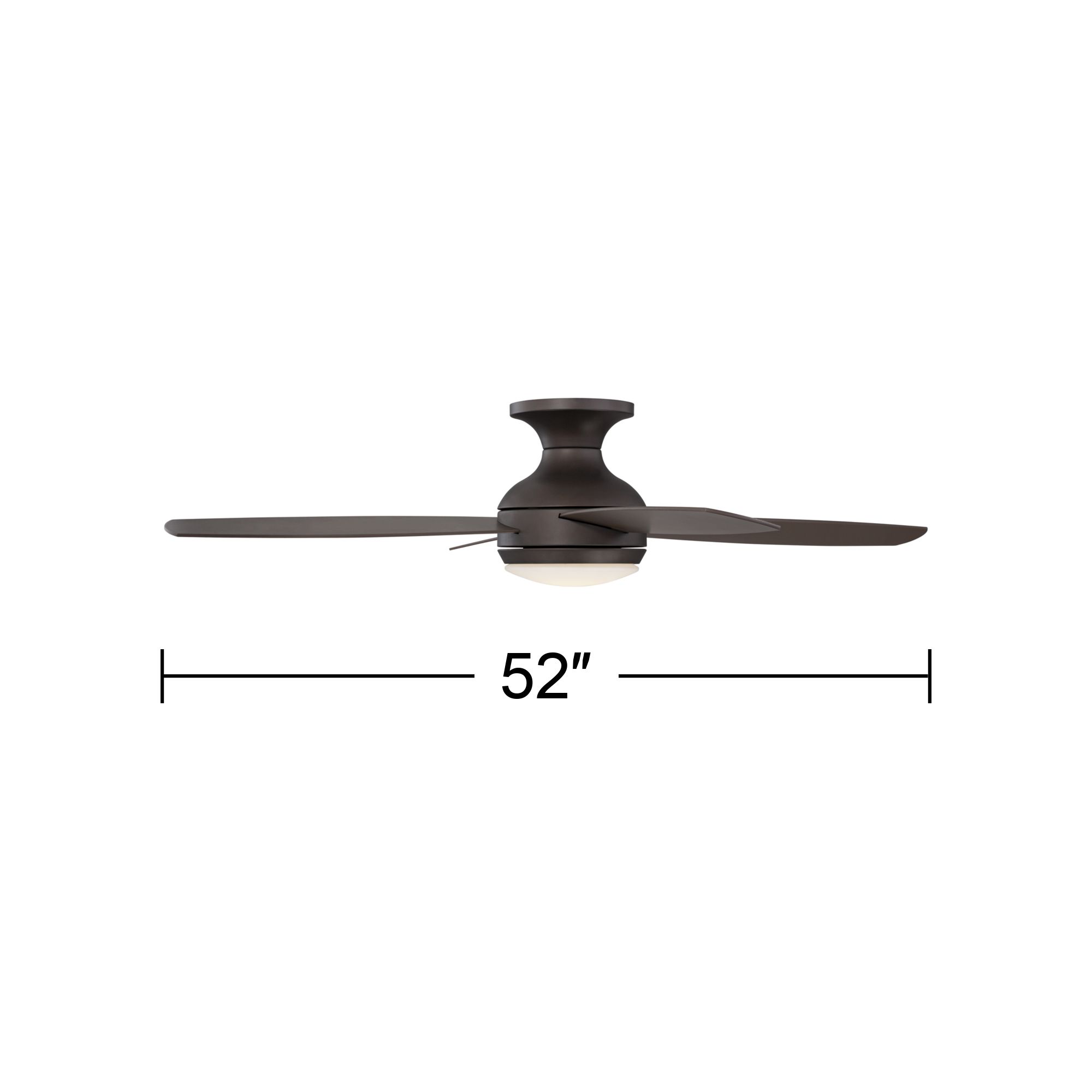 52" Casa Elite Oil-Rubbed Bronze LED Hugger Ceiling Fan with Remote