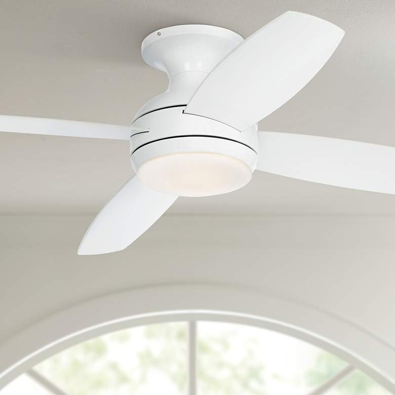 Image 1 52" Casa Elite™ White LED Hugger Ceiling Fan with Remote Control