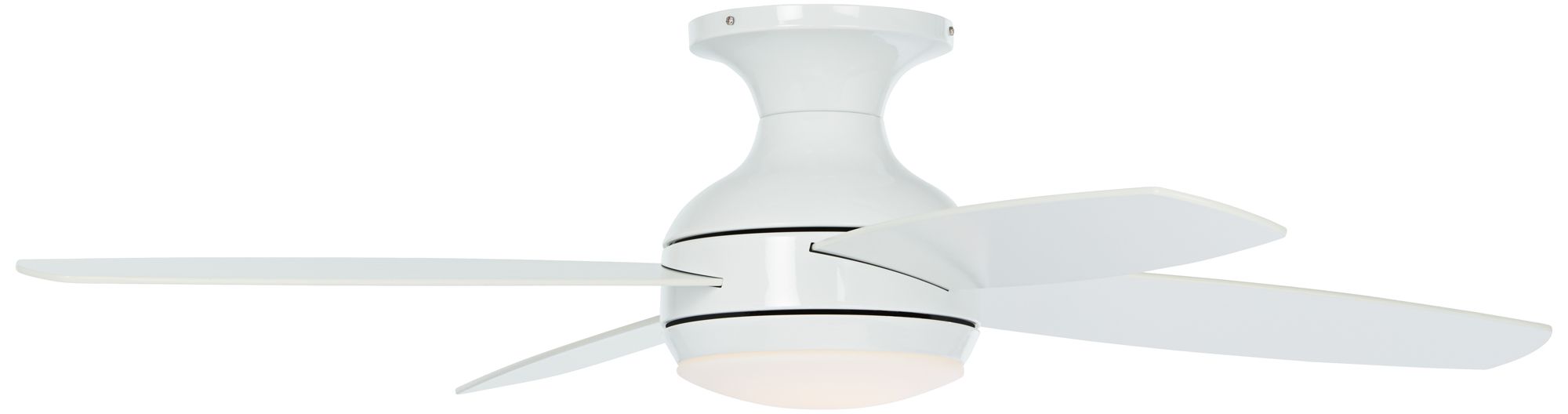 52" Casa Elite White LED Hugger Ceiling Fan with Remote Control in scene