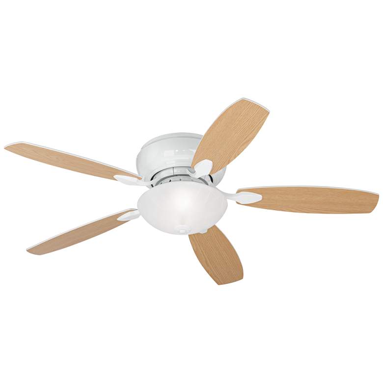 52 inch Casa Habitat White Finish LED Hugger Ceiling Fan with Pull Chain more views