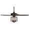 52" Casa Journey Bronze Industrial Cage LED Ceiling Fan with Remote