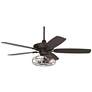 2_52" Casa Journey Bronze Vintage LED Cage Ceiling Fan with Remote