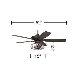 Image5 of 52" Casa Journey Bronze Vintage LED Cage Ceiling Fan with Remote more views